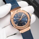 Đồng Hồ Hublot Classic Fusion King Gold Blue Replica 11 Nhà Máy JJF 38mm (2)