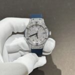 Đồng Hồ Hublot Nữ Màu Xanh Dương Độ Kim Cương Moissanite 33mm (1)