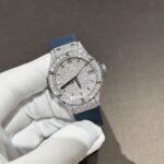 Đồng Hồ Hublot Nữ Màu Xanh Dương Độ Kim Cương Moissanite 33mm (1)