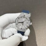 Đồng Hồ Hublot Nữ Màu Xanh Dương Độ Kim Cương Moissanite 33mm (1)