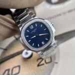 Đồng Hồ Patek Philippe Nautilus 7118 Replica 11 Nữ Đính Đá Mặt Xanh Dương (1)