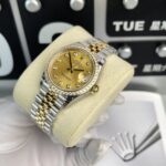 Đồng Hồ Rolex DateJust Nữ Đính Đá Mặt Vàng Champagne EW Factory 31mm (1)