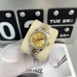 Đồng Hồ Rolex DateJust Nữ Đính Đá Mặt Vàng Champagne EW Factory 31mm (1)