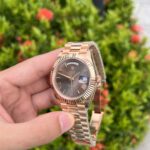 Đồng Hồ Rolex Day-Date Mặt Chocolate Cọc Số La Mã EW 40mm (1)