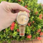 Đồng Hồ Rolex Day-Date Nam Đính Đá Màu Vàng Champagne 40mm (1)