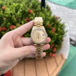 Đồng Hồ Rolex Day-Date Nam Đính Đá Màu Vàng Champagne 40mm (1)