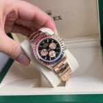 Đồng Hồ Rolex Daytona Rainbow Bọc Vàng Độ Kim Cương Moissanite TW 40mm (6)
