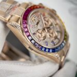 Đồng Hồ Rolex Daytona Rainbow Nam Đính Full Đá Replica 11 40mm (1)