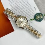 Đồng Hồ Rolex DateJust Nữ Bọc Vàng 18K Mặt Số Trắng Nhà Máy GM 31mm (1)