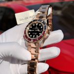 Đồng Hồ Rolex GMT-Master II 126755 SARU Rep 11 Bọc Vàng Độ Moissanite Sapphire 41mm (1)