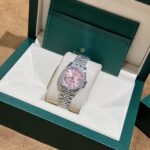 Đồng Hồ Nữ Rolex DateJust Độ Kim Cương Moissanite Mặt Số Hồng 31mm (2)