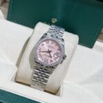 Đồng Hồ Nữ Rolex DateJust Độ Kim Cương Moissanite Mặt Số Hồng 31mm (3)