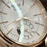 Đồng Hồ Rolex Cellini 50525 Replica 11 Vỏ Vàng Hồng Dây Nâu 39mm (1)