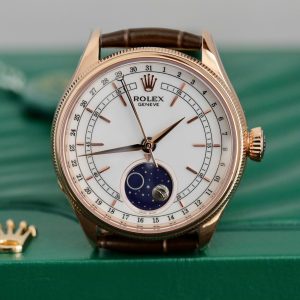 Đồng Hồ Rolex Cellini Moonphase 50535 Replica 11 Dây Da Nâu (1)