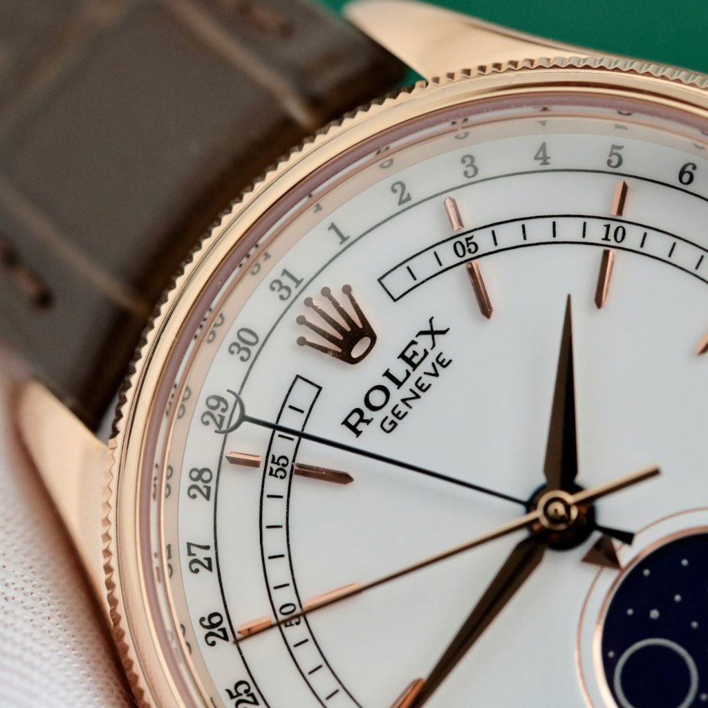 Đồng Hồ Rolex Cellini Moonphase 50535 Replica 11 Dây Da Nâu (1)