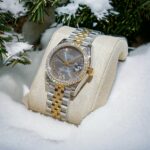 Đồng Hồ Rolex DateJust Độ Kim Cương Moissanite Replica 11 Mặt Xám 31mm (5)