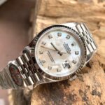 Đồng Hồ Rolex DateJust Độ Mặt Xà Cừ Tự Nhiên Cọc Số Moissanite 36mm (3)