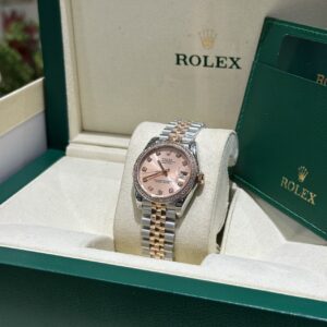 Đồng Hồ Rolex DateJust nữ Fake Cao Cấp Mặt Sunburt Dây Jubilee 31mm (5)