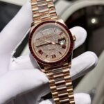 Đồng Hồ Rolex Day-Date Độ Đá Ruby Đỏ Baguette Moissanite GM Factory 40mm (1)