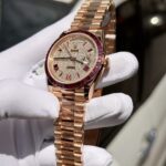 Đồng Hồ Rolex Day-Date Độ Đá Ruby Đỏ Baguette Moissanite GM Factory 40mm (1)