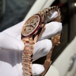 Đồng Hồ Rolex Day-Date Độ Đá Ruby Đỏ Baguette Moissanite GM Factory 40mm (1)