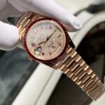 Đồng Hồ Rolex Day-Date Độ Đá Ruby Đỏ Baguette Moissanite GM Factory 40mm (1)