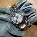 Đồng Hồ Rolex Daytona Mặt Xà Cừ Tím Cọc Số Moissanite 40mm (8)