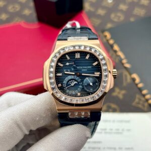 Đồng Hồ Patek Philippe Nautilus 5724R Bọc Vàng Đính Moissanite ZF Factory 40mm (1)