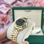 Đồng Hồ Rolex DateJust 278288 Replica 11 Nữ Mặt Số Họa Tiết Hoa Xanh Oliu 31mm (2)