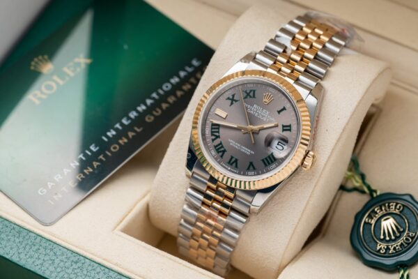 Đồng Hồ Rolex DateJust Bọc Vàng Vàng Mặt Wimbledon Nhà Máy GM 36mm (2)