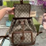 Balo Gucci With Interlocking G Beige Siêu Cấp Màu Nâu Vải Canvas (2)