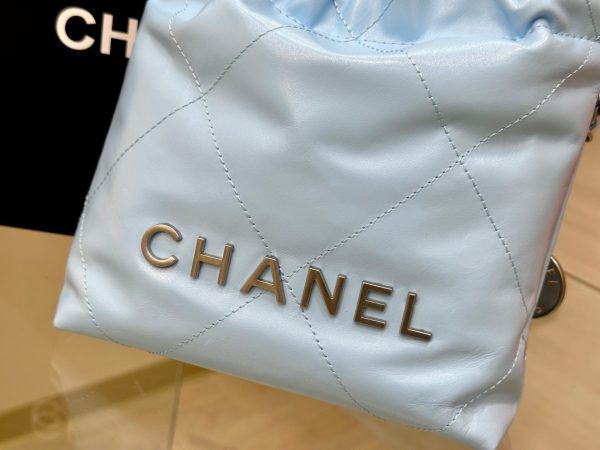 Túi Chanel Quilted Calfskin Mini Bag Màu Xanh Dương 22cm (5)