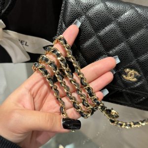Túi Đeo Chéo Chanel Caviar Tiny CC Wallet on Chain WOC Mạ Vàng 19cm (4)