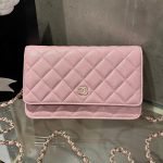 Túi Đeo Chéo Chanel Caviar Tiny CC Wallet on Chain WOC Màu Hồng 19cm (2)