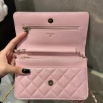 Túi Đeo Chéo Chanel Caviar Tiny CC Wallet on Chain WOC Màu Hồng 19cm (2)