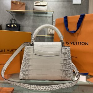 Túi Louis Vuitton Capucines Cá Sấu Bạch Tạng Like Auth 27cm