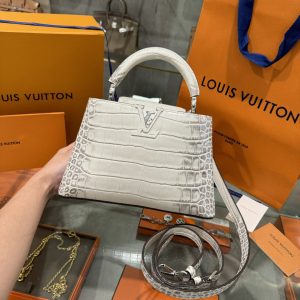 Túi Louis Vuitton Capucines Cá Sấu Bạch Tạng Like Auth 27cm
