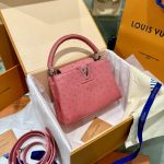 Túi Xách Louis Vuitton Capucines Da Đà Điểu Nhập Khẩu Màu Hồng (8)
