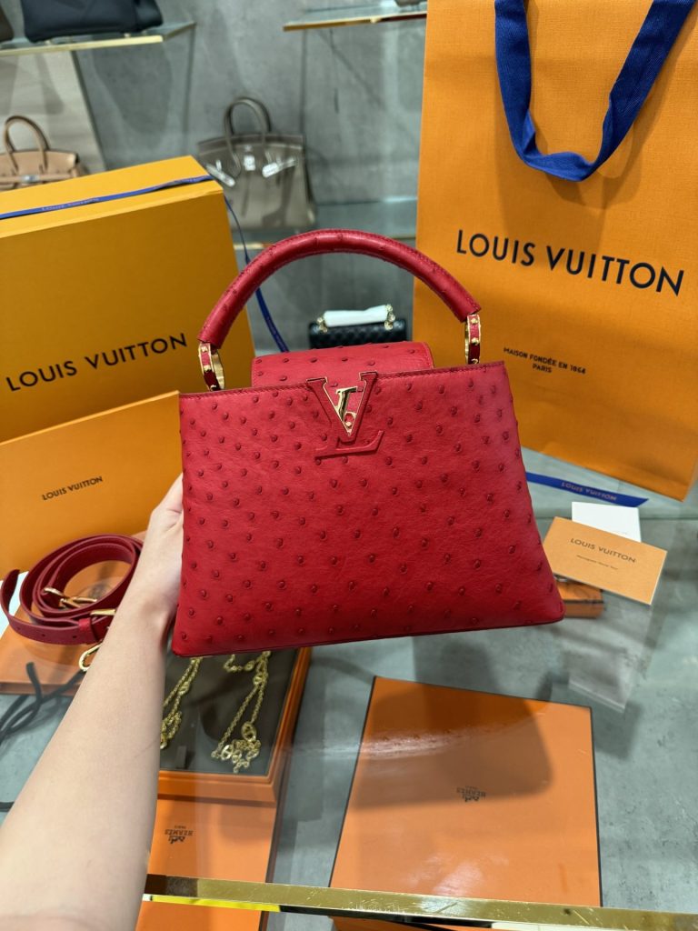 Túi Xách Louis Vuitton LV Capucines Da Đà Điểu Nhập Khẩu VVIP 27cm (7)