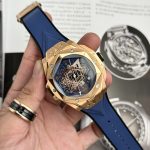 Đồng Hồ Hublot Big Bang Sang Bleu II Vàng Hồng Dây Xanh BBF 45mm (1)