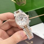 Đồng Hồ Rolex DateJust Nữ Đính Đá Mặt Xà Cừ Demi Rose EWF 31mm (4)