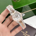 Đồng Hồ Rolex DateJust Nữ Đính Đá Mặt Xà Cừ Demi Rose EWF 31mm (4)