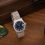 Đồng Hồ Rolex DateJust Nữ Đính Đá Mặt Xanh Blue Máy Thuỵ Sỹ 31mm (1)