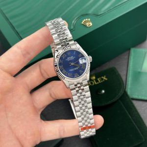 Đồng Hồ Rolex Nữ DateJust Mặt Xanh Blue Cọc Số La Mã EW Factory 31mm (1)