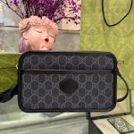Túi Đeo Chéo Nam Gucci Mini Bag GG Retro Màu Đen Siêu Cấp 22x14x6cm (7)