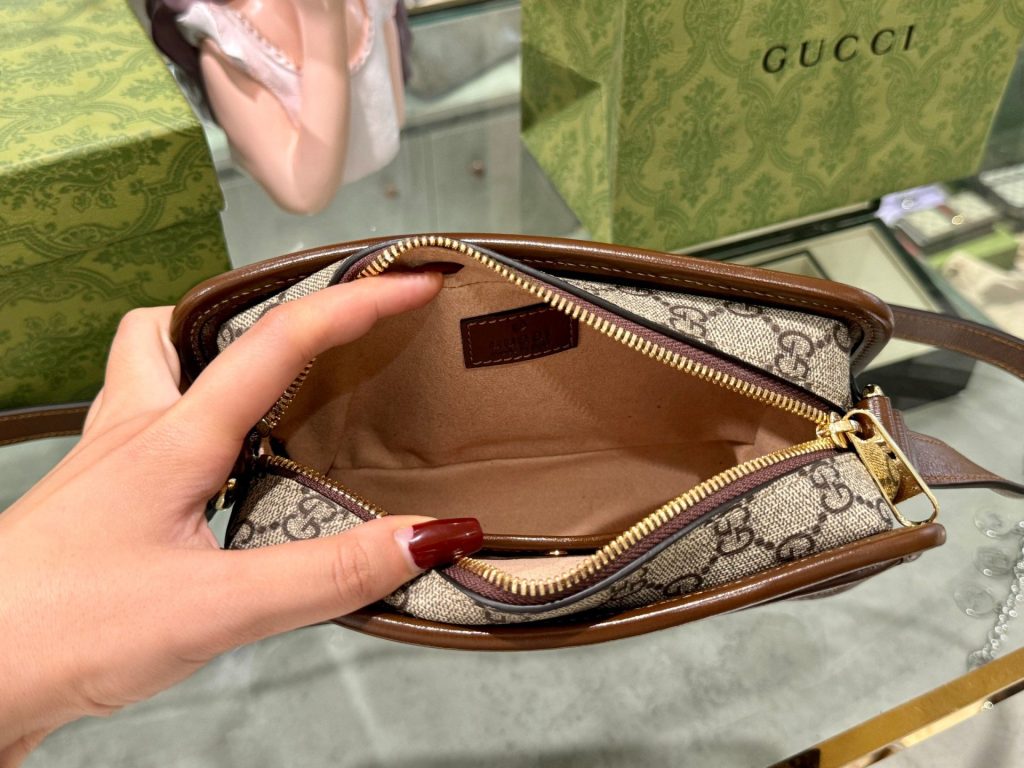 Túi Đeo Chéo Nam Gucci Mini Bag GG Retro Màu Nâu Siêu Cấp 22x14x6cm (6)