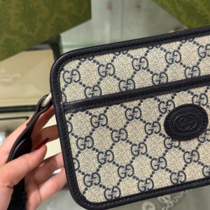 Túi Đeo Chéo Nam Gucci Mini Bag GG Retro Siêu Cấp 22x14x6cm (3)