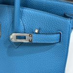 Túi Xách Hermes Birkin PHW Togo Nữ Màu Xanh Dương Like Auth 25cm (2)