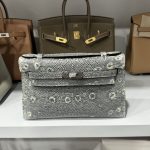 Túi Xách Hermes Kelly Nữ Da Thằn Lằn Khoá Bạc Siêu Cấp 22x7x3cm (2)