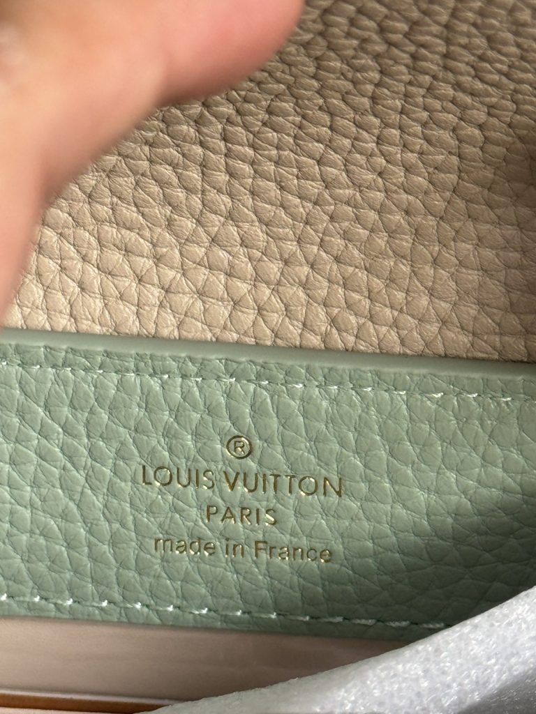 Túi Xách Louis Vuitton LV Capucines Mini Like Auth Nữ Màu Xanh Lá Cây 21x14x8cm (2)